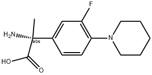 (2R)-2-Amino-2-(3-fluoro-4-piperidylphenyl)propanoic acid 结构式