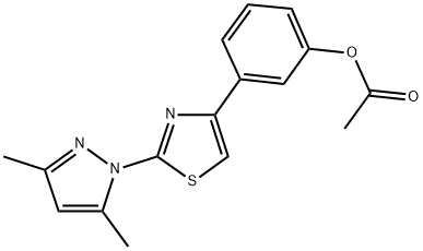 2-(3,5-DIMETHYL-1H-PYRAZOL-1-YL)-4-[3-(ISOPROPENYLOXY)PHENYL]-1,3-THIAZOLE 结构式