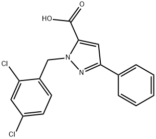 1-(2,4-DICHLOROBENZYL)-3-PHENYL-1H-PYRAZOLE-5-CARBOXYLIC ACID 结构式