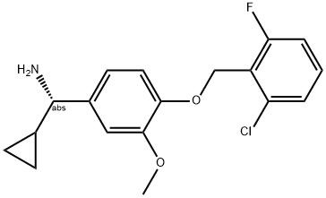 (1S)(4-[(6-Chloro-2-fluorophenyl)methoxy]-3-methoxyphenyl)cyclopropylmethylamine 结构式