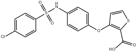 3-(4-([(4-CHLOROPHENYL)SULFONYL]AMINO)PHENOXY)-2-THIOPHENECARBOXYLIC ACID 结构式