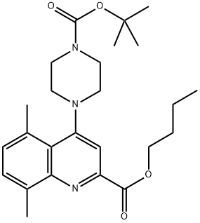 BUTYL 4-(4-(TERT-BUTOXYCARBONYL)PIPERAZIN-1-YL)-5,8-DIMETHYLQUINOLINE-2-CARBOXYLATE 结构式