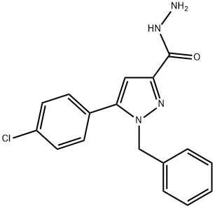 1-BENZYL-5-(4-CHLOROPHENYL)-1H-PYRAZOLE-3-CARBOHYDRAZIDE 结构式