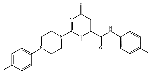 N-(4-FLUOROPHENYL)-2-(4-(4-FLUOROPHENYL)PIPERAZIN-1-YL)-6-OXO-3,4,5,6-TETRAHYDROPYRIMIDINE-4-CARBOXAMIDE 结构式