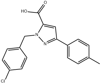 1-(4-CHLOROBENZYL)-3-P-TOLYL-1H-PYRAZOLE-5-CARBOXYLIC ACID 结构式