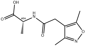 (2R)-2-([(3,5-DIMETHYLISOXAZOL-4-YL)ACETYL]AMINO)PROPANOIC ACID 结构式