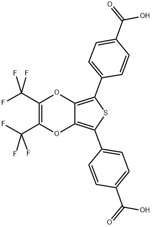 2,3-BIS-TRIFLUOROMETHYL-THIENO(3,4.B),(1,4)-DIOXENE-5,7-DIBENZOIC ACID 结构式