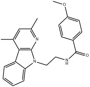 N-[2-(2,4-Dimethyl-9H-pyrido[2,3-b]indol-9-yl)ethyl]-4-methoxybenzamide 结构式