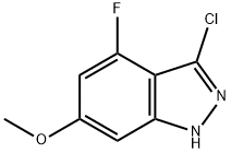 4-FLUORO-6-METHOXY-3-CHLORO (1H)INDAZOLE 结构式