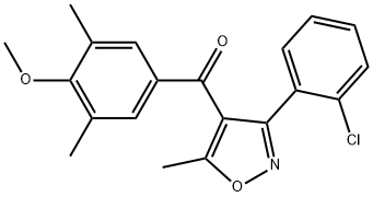 4-(3,5-DIMETHYL-4-METHOXYBENZOYL)-3-(2-CHLOROPHENYL)-5-METHYLISOXAZOLE 结构式