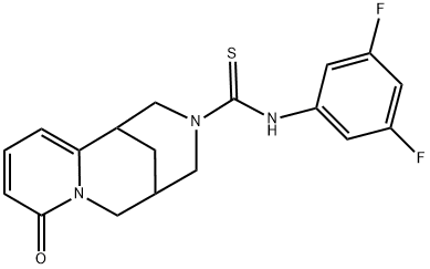 N-(3,5-Difluorophenyl)-6-oxo-7,11-diazatricyclo[7.3.1.0~2,7~]trideca-2,4-diene-11-carbothioamide 结构式