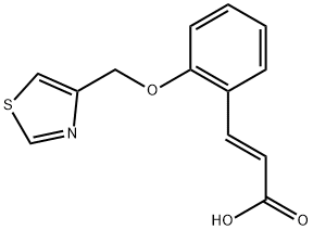 (2E)-3-[2-(1,3-Thiazol-4-ylmethoxy)phenyl]acrylic acid 结构式