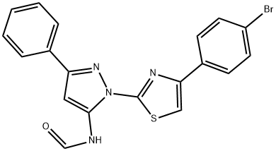1-[4-(4-Bromophenyl)-1,3-thiazol-2-yl]-3-phenyl-1H-pyrazol-5-ylformamide 结构式