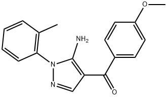 (5-AMINO-1-O-TOLYL-1H-PYRAZOL-4-YL)(4-METHOXYPHENYL)METHANONE 结构式