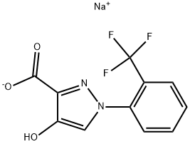 SODIUM 4-HYDROXY-1-[2-(TRIFLUOROMETHYL)PHENYL]-1H-PYRAZOLE-3-CARBOXYLATE 结构式