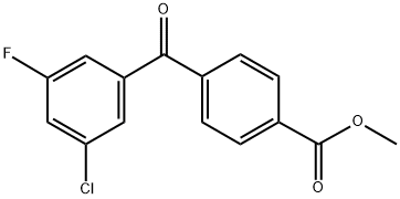 METHYL 4-(3-CHLORO-5-FLUOROBENZOYL)BENZOATE 结构式