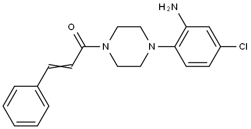 (E)-1-(4-(2-氨基-4-氯苯基)哌嗪-1-基)-3-苯基丙-2-烯-1-酮 结构式