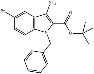 3-AMINO-1-BENZYL-5-BROMO-1H-INDOLE-2-CARBOXYLIC ACID TERT-BUTYL ESTER 结构式