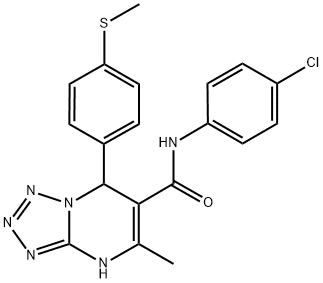 N-(4-CHLOROPHENYL)-5-METHYL-7-[4-(METHYLTHIO)PHENYL]-4,7-DIHYDROTETRAZOLO[1,5-A]PYRIMIDINE-6-CARBOXAMIDE 结构式