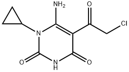 6-氨基-5-(2-氯乙酰基)-1-环丙基-1,2,3,4-四氢嘧啶-2,4-二酮 结构式