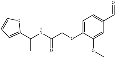 2-(4-FORMYL-2-METHOXYPHENOXY)-N-[1-(2-FURYL)ETHYL]ACETAMIDE 结构式