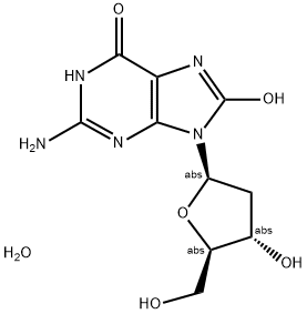 2'-DEOXY-7,8-DIHYDRO-8-OXO-GUANOSINE, MONOHYDRATE 结构式