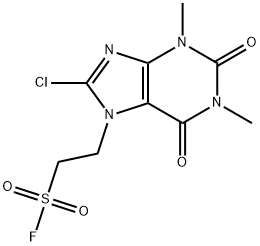 2-(8-CHLORO-1,3-DIMETHYL-2,6-DIOXO-1,2,3,6-TETRAHYDRO-7H-PURIN-7-YL)ETHANESULFONYL FLUORIDE 结构式