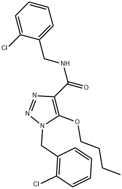 5-BUTOXY-N,1-BIS(2-CHLOROBENZYL)-1H-1,2,3-TRIAZOLE-4-CARBOXAMIDE 结构式