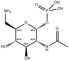 2-ACETAMIDO-6-AMINO-2,6-DIDEOXY-ALPHA-D-GLUCOPYRANOSYL PHOSPHATE 结构式
