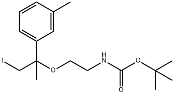 2-(BOC-氨基)乙氧基-1-碘-2-(间甲苯基)丙烷 结构式