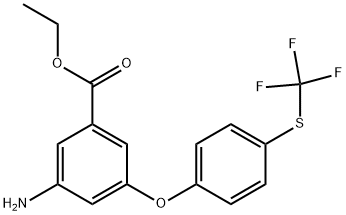 ETHYL 3-AMINO-5-(4-[(TRIFLUOROMETHYL)THIO]PHENOXY)BENZOATE 结构式