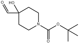 1-BOC-4-HYDROXY-4-FORMYL-PIPERIDINE 结构式