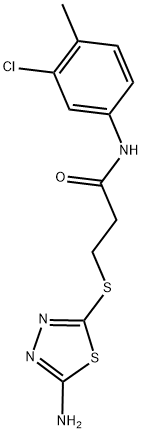 3-[(5-AMINO-1,3,4-THIADIAZOL-2-YL)THIO]-N-(3-CHLORO-4-METHYLPHENYL)PROPANAMIDE 结构式