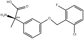 (2R)-2-AMINO-2-(3-[(6-CHLORO-2-FLUOROPHENYL)METHOXY]PHENYL)PROPANOIC ACID 结构式