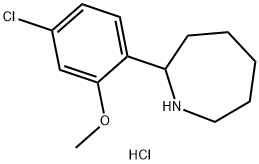 2-(4-氯-2-甲氧基苯基)氮杂环丁烷盐酸盐 结构式