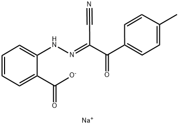 SODIUM 2-{(2E)-2-[1-CYANO-2-(4-METHYLPHENYL)-2-OXOETHYLIDENE]HYDRAZINO}BENZOATE 结构式