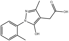 2-(5-甲基-3-氧代-2-(邻甲苯基)-2,3-二氢-1H-吡唑-4-基)乙酸 结构式