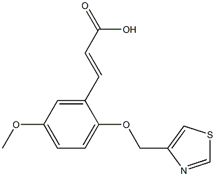 (2E)-3-[5-Methoxy-2-(1,3-thiazol-4-ylmethoxy)phenyl]acrylic acid 结构式