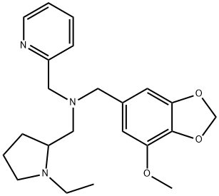 (1-ETHYL-PYRROLIDIN-2-YLMETHYL)-(7-METHOXY-BENZO-[1,3]DIOXOL-5-YLMETHYL)-PYRIDIN-2-YLMETHYL-AMINE 结构式