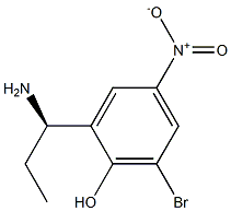 2-((1R)-1-AMINOPROPYL)-6-BROMO-4-NITROPHENOL 结构式
