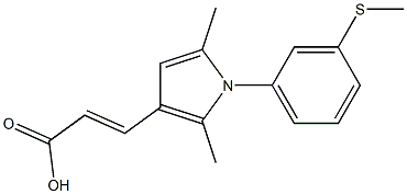 (2E)-3-(2,5-Dimethyl-1-[3-(methylthio)phenyl]-1H-pyrrol-3-yl)acrylic acid 结构式