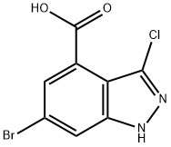 3-氯-6-溴-吲唑-4-羧酸 结构式