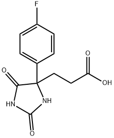 3-[4-(4-FLUORO-PHENYL)-2,5-DIOXO-IMIDAZOLIDIN-4-YL]-PROPIONIC ACID 结构式