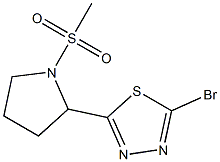 2-Bromo-5-[1-(methylsulfonyl)pyrrolidin-2-yl]-1,3,4-thiadiazole 结构式