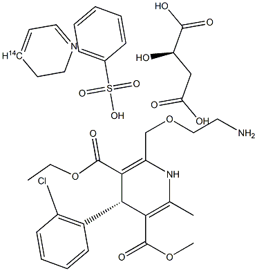 (R,S)-AMLODIPINE, MALIC ACID SALT, [DIHYDROPYRIDINE-4-14C]- 结构式