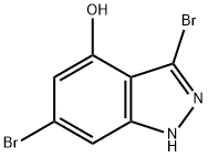 3,6-DIBROMO-4-HYDROXY (1H)INDAZOLE 结构式