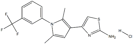 4-[2,5-DIMETHYL-1-[3-(TRIFLUOROMETHYL)PHENYL]-1H-PYRROL-3-YL]-1,3-THIAZOL-2-AMINE HYDROCHLORIDE 结构式