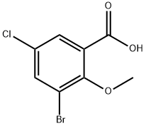 3-BROMO-5-CHLORO-2-METHOXYBENZOIC ACID 结构式