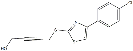 4-([4-(4-CHLOROPHENYL)-1,3-THIAZOL-2-YL]THIO)BUT-2-YN-1-OL 结构式