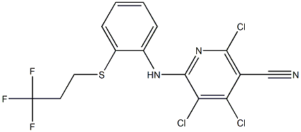 2,4,5-TRICHLORO-6-({2-[(3,3,3-TRIFLUOROPROPYL)THIO]PHENYL}AMINO)NICOTINONITRILE 结构式